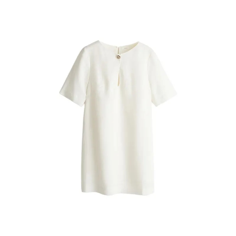 H&M Short Sleeved Dresses Women's White-0
