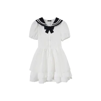 MRR&CO. Short Sleeved Dress Women's White