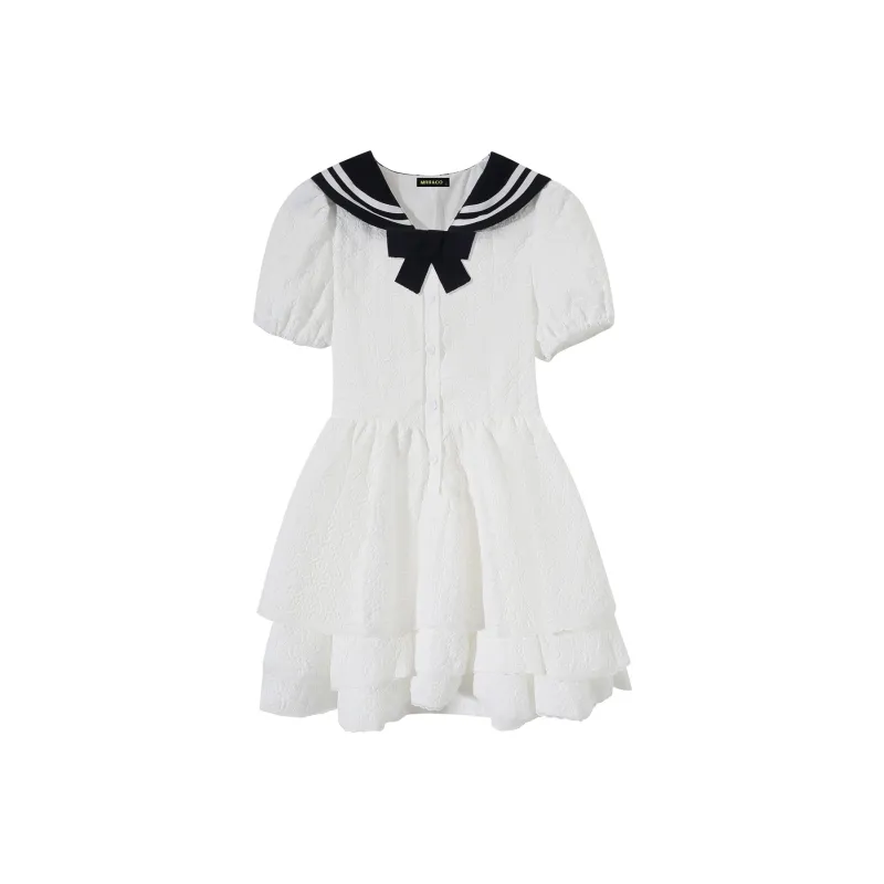 MRR&CO. Short Sleeved Dress Women's White-0