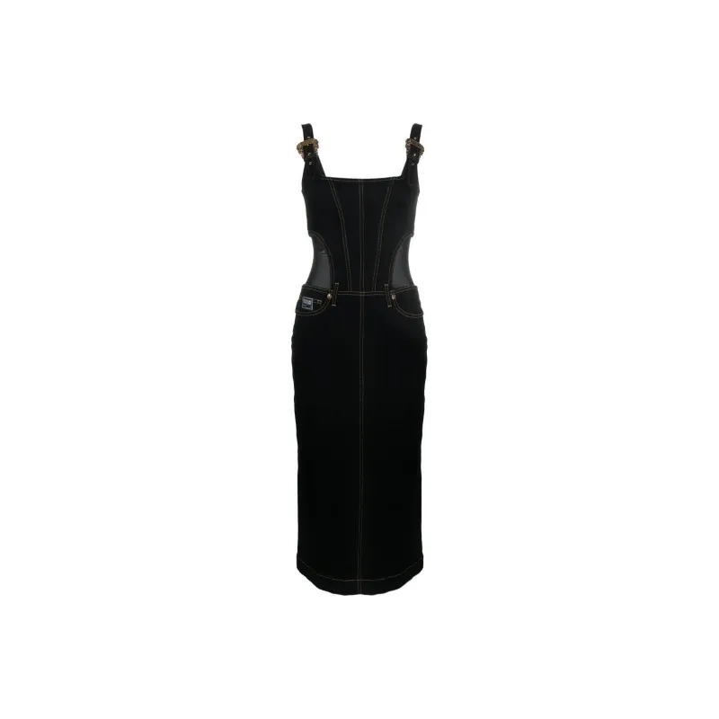 VERSACE JEANS COUTURE Contrast stitching Denim Dress-0