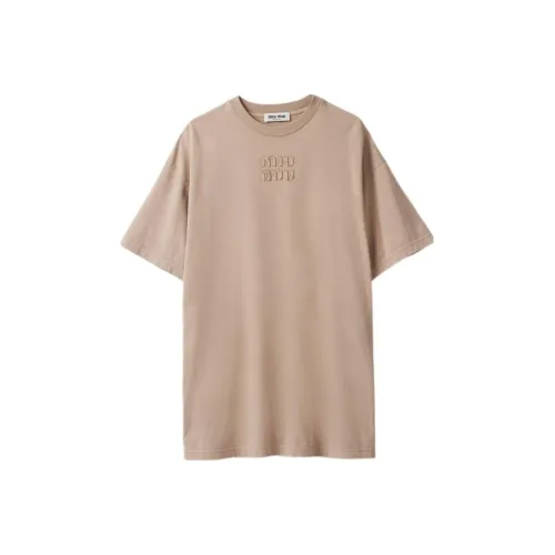 MIU MIU SS24 Short Sleeved Dresses Women's Camel