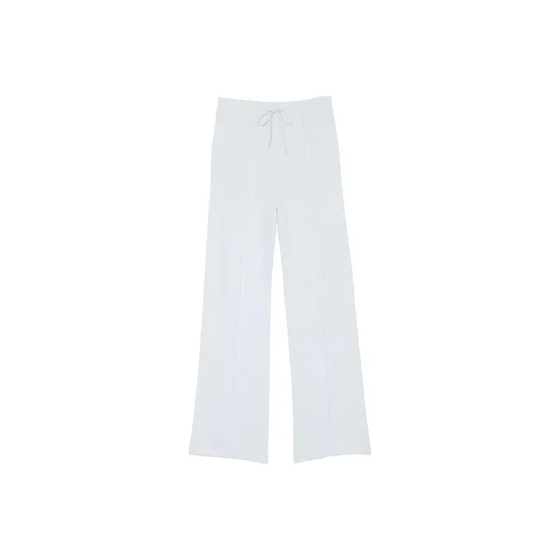Victoria's Secret PINK Ivy Fleece Wide-Leg Sweatpants/Hydrangea Blue Knitted Sports Pants Women's Hydrangea Blue-0