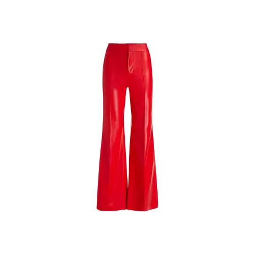 ALICE+OLIVIA DYLAN Leather Pants Women's Red