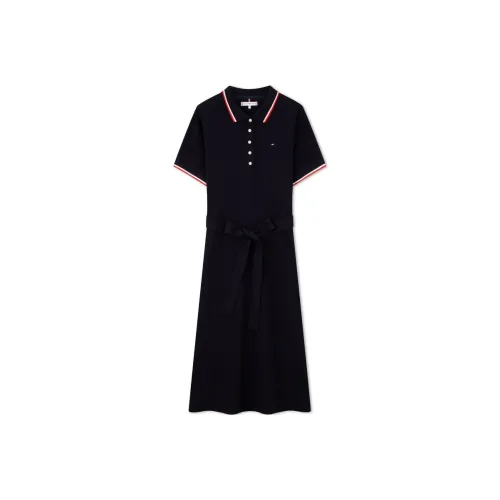 tommy Sandal Hilfiger Short Sleeved Dresses Women's Navy Blue