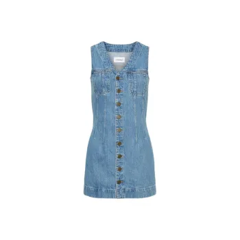 FRAME Sleeveless Trucker Denim Mini Dress