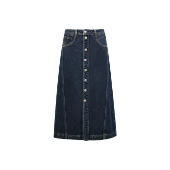 ONLY Denim Long Skirts Women's J35 510 Washed Denim Blue