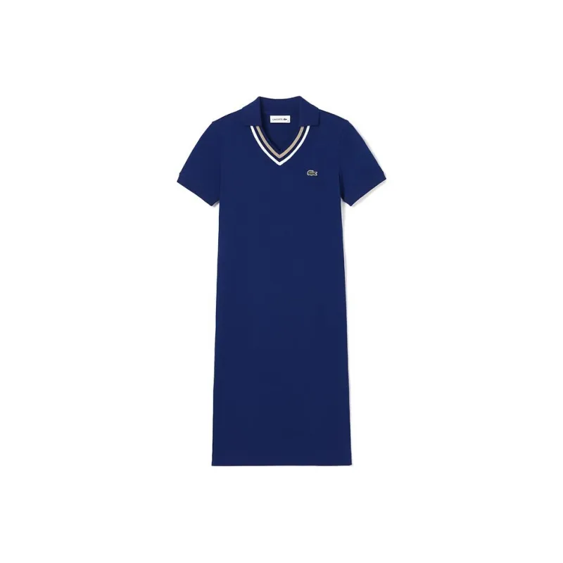 LACOSTE FW23 Short Sleeved Dress Women's F9F/Navy Blue-0