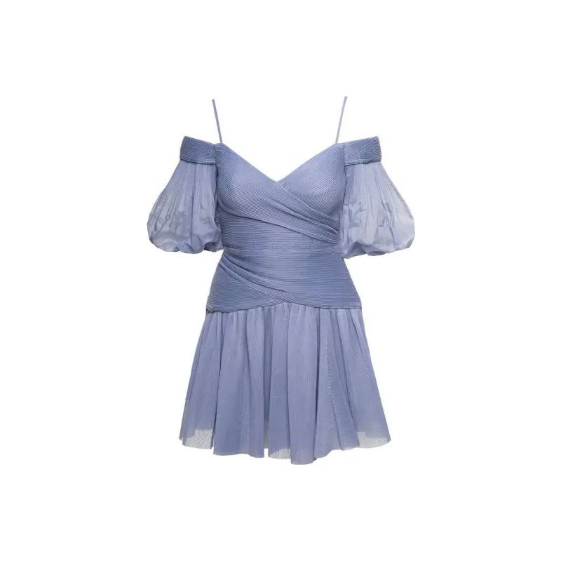 Zimmermann Pleated Wrap Mini Dress-0