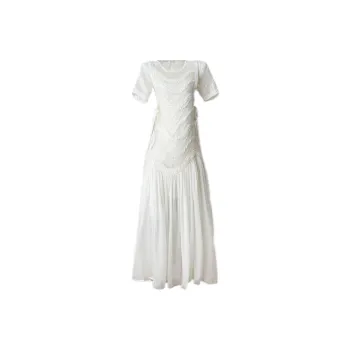 Udon House Short Sleeved Dress Women's White