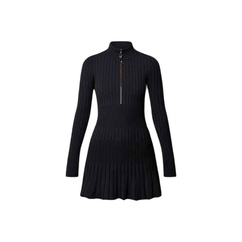 LOUIS VUITTON Long Sleeved Rib Knit Dress-0