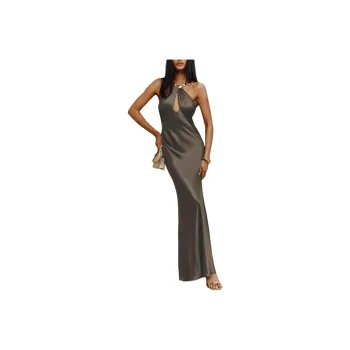 REFORMATION Yvaine Silk Dress Slip Dresses Women's Mauve