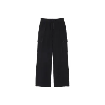 Victoria's Secret PINK PINK Micro Fleece Wide-Leg Cargo Pants/Pure Black Cargo Pants Women's Pure Black