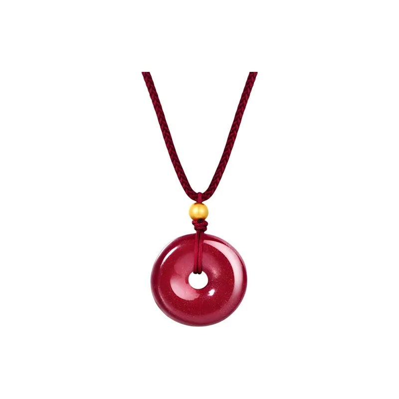 JINLIUFUJIXIANG Reconstructed Cinnabar Necklaces Unisex-2