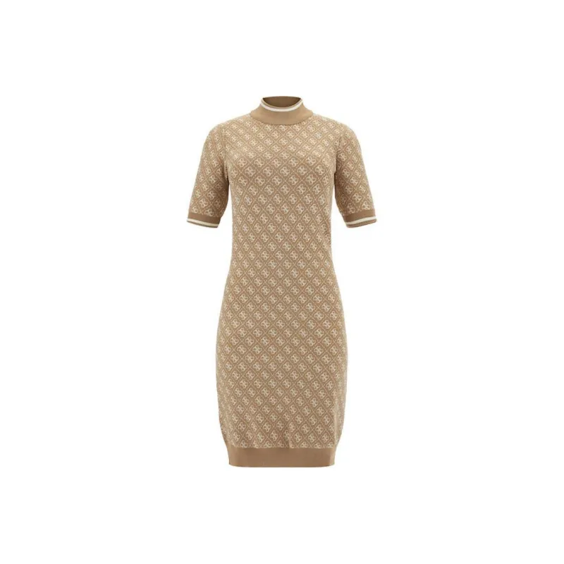 GUESS Short Sleeved Dress Women's Khaki-0