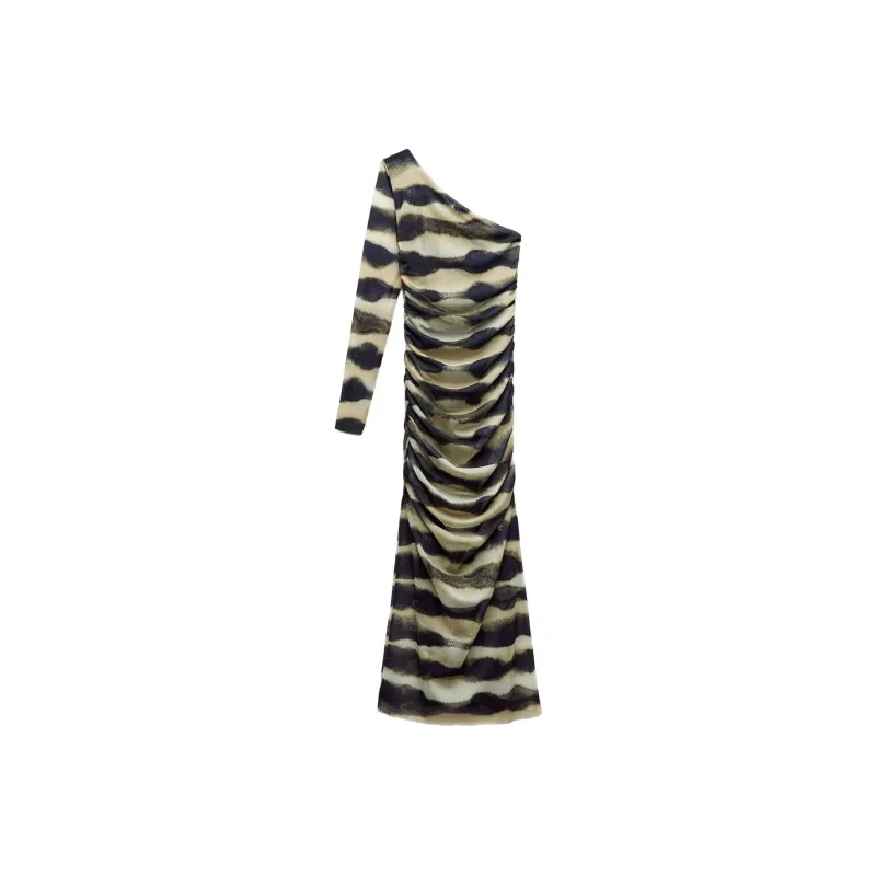 ZARA Long-Sleeved Dresses Women's Orange-0