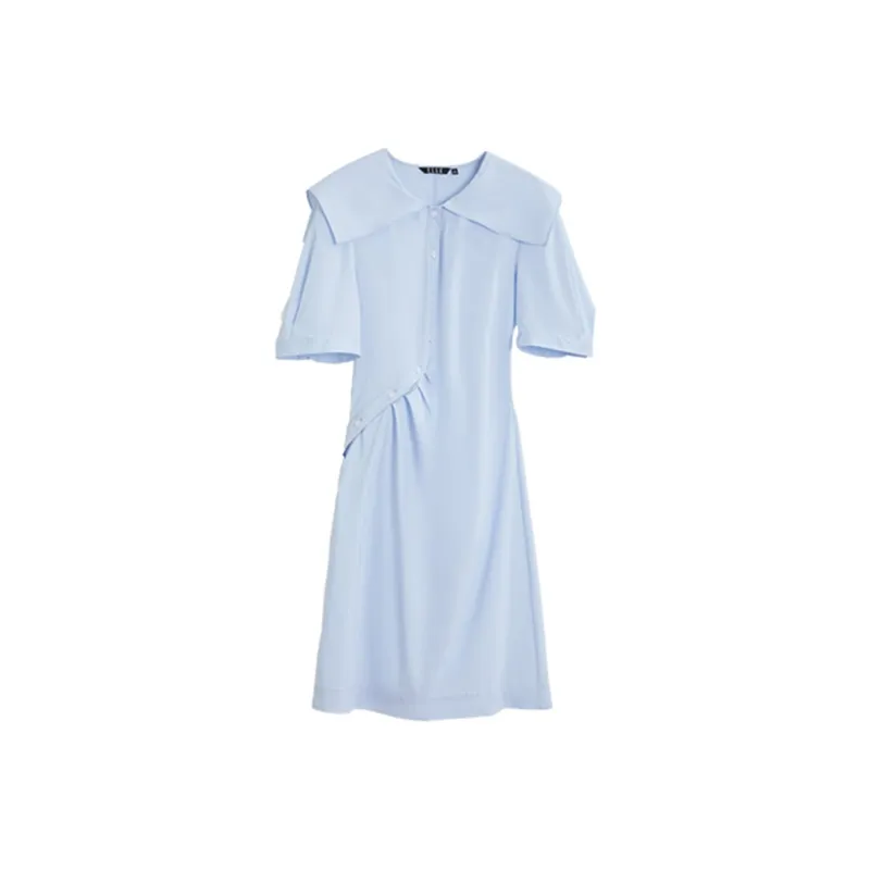 ELLE Short Sleeved Dress Women's Blue-0