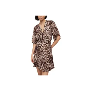 ALLSAINTS Short-Sleeved Dresses Women's Leopard Print