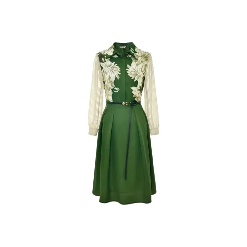 DIFFIE RIEGER Long-Sleeved Dresses Women's Green