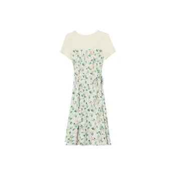 MISTVB Short Sleeved Dress Women's Green Tulip