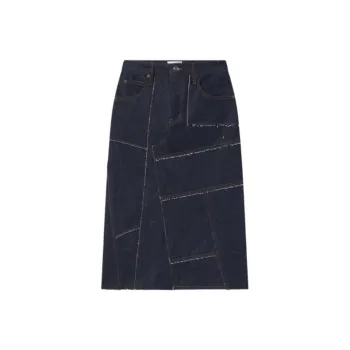 FRAME FW24 Denim Long Skirt Women's Dark Blue