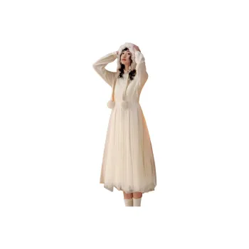 ZIHAN Long Sleeved Dress Women's Beige Gold