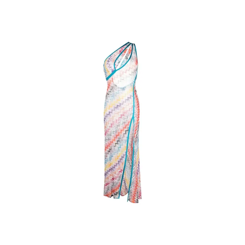 MISSONI Zigzag One-shoulder Beach Dress-0