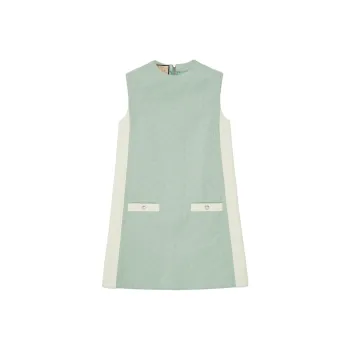 GUCCI SS24 Sleeveless Dress Women's Light Blue