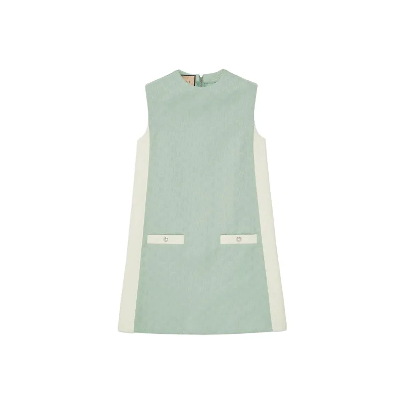 GUCCI SS24 Sleeveless Dress Women's Light Blue-0