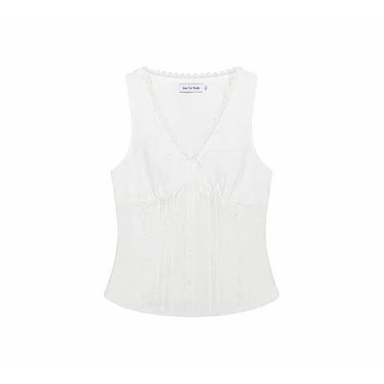 1ESS LA MODE Tank Tops Women's White-0