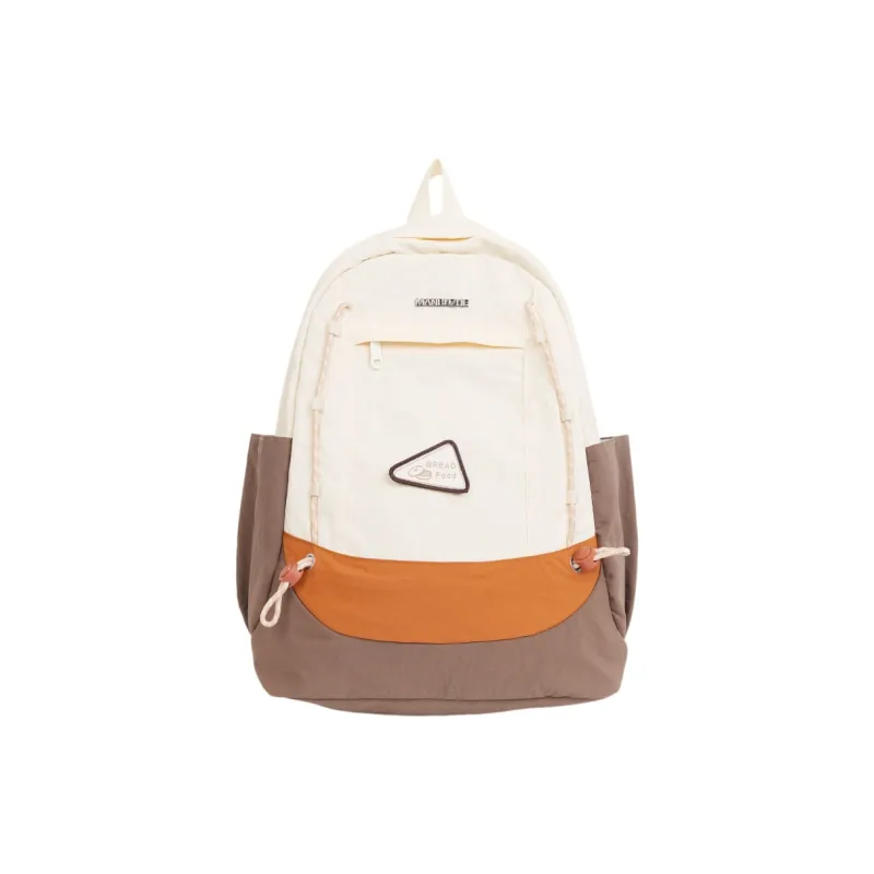 Yalu Nylon Backpack Regular Unisex White Brown/White Green/Gray/Black-0