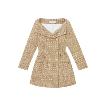 Self-portrait Long-Sleeved Dresses Women's Gold