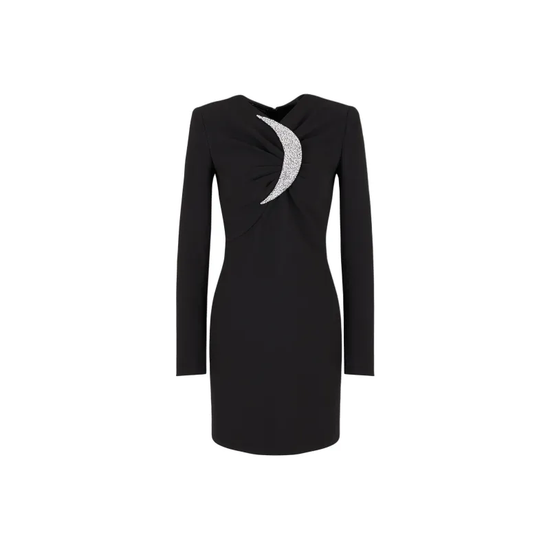 EMPORIO ARMANI Sheath Dress With Draping And Oversized Moon With Rhinestones-0