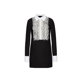 Valentino Ruffled Long-Sleeved Mini Dress