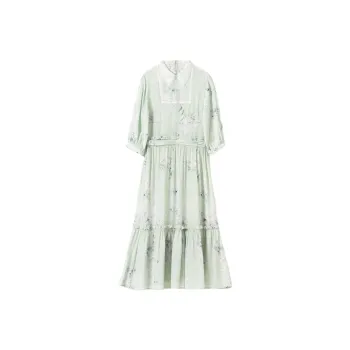 SNOWFORTE Long Sleeved Dress Women's Light Green