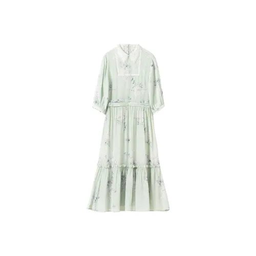 SNOWFORTE Long Sleeved Dress Women's Light Green