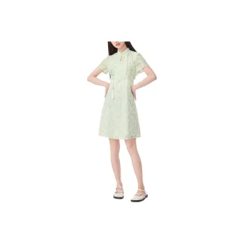 EICHITOO Short Sleeved Dresses Women's Light Green Pattern