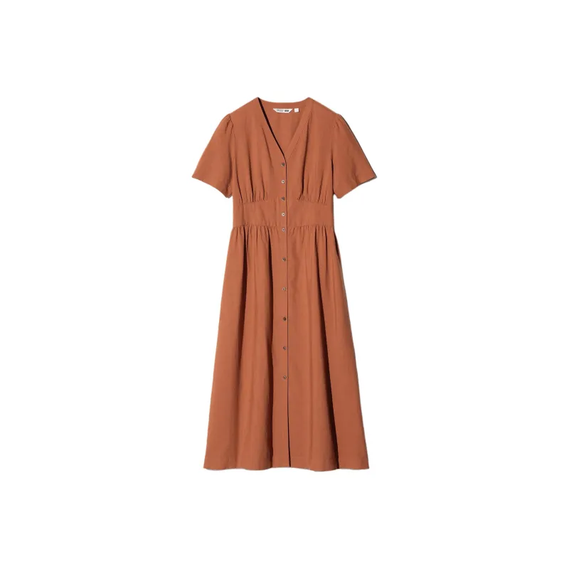 UNIQLO Comptoir Des Cotonniers Collaboration Short-Sleeved Dresses Women's Orange-0