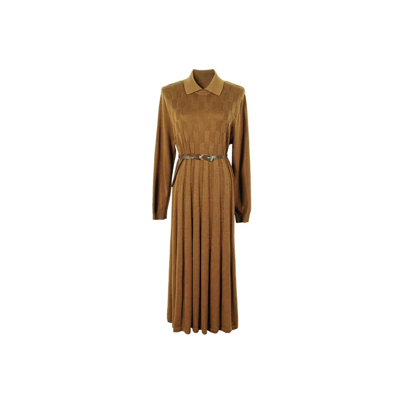 MISSSHINE Long Sleeved Dresses Women's Coffee-0