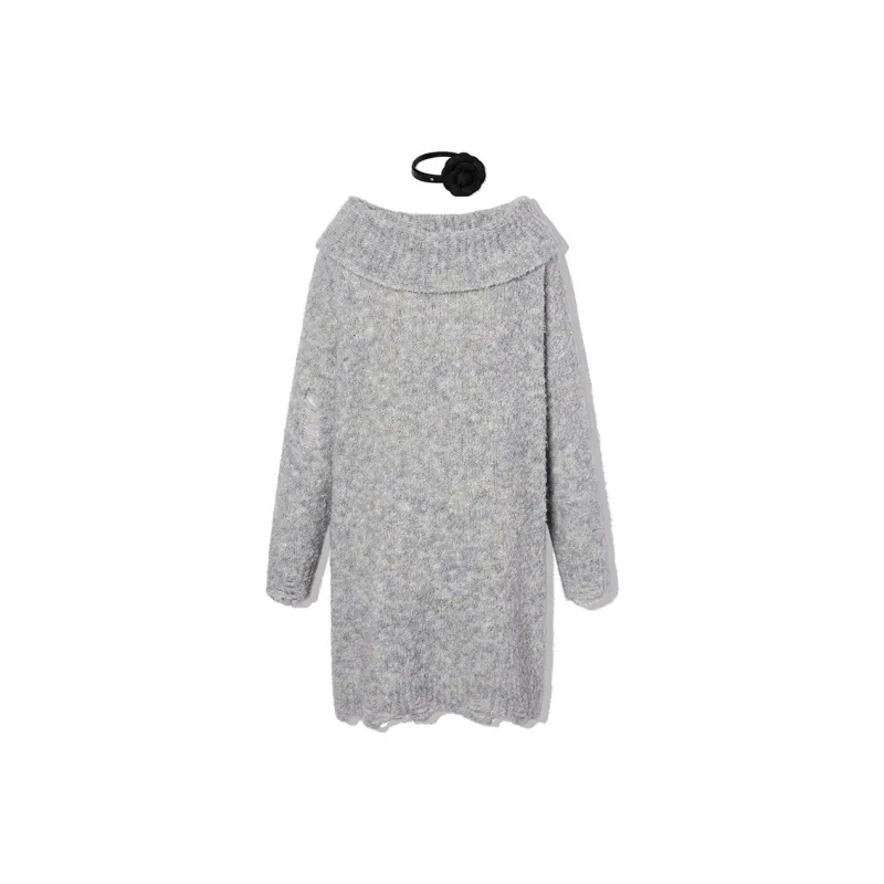 LA CRAWFISH Long-Sleeved Dresses Women's White Blue Dyeing-0