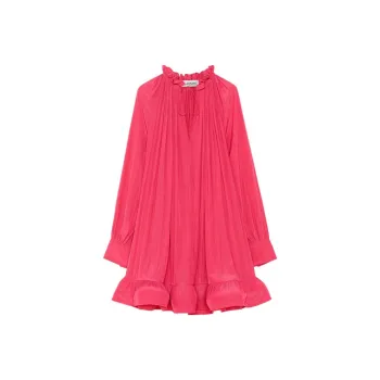 Lanvin Charmeuse Ruffle Detailed Mini Dress