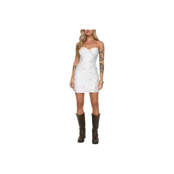 PRINCESS POLLY SNOWBIRD MINI DRESS Slip Dresses Women's White Floral