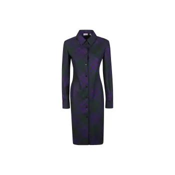 Burberry Long Sleeved Checked Shirt Dress