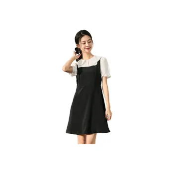 Tonlion Short Sleeved Dress Women's Black