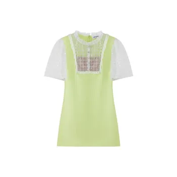 Self portrait Short Sleeved Dresses Women's Fruit Green