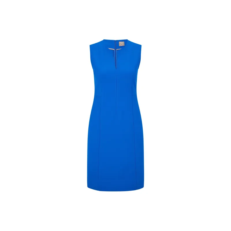 HUGO BOSS Sleeveless Business Dress With Notch Neckline Sleeveless Dress Women's Blue-0