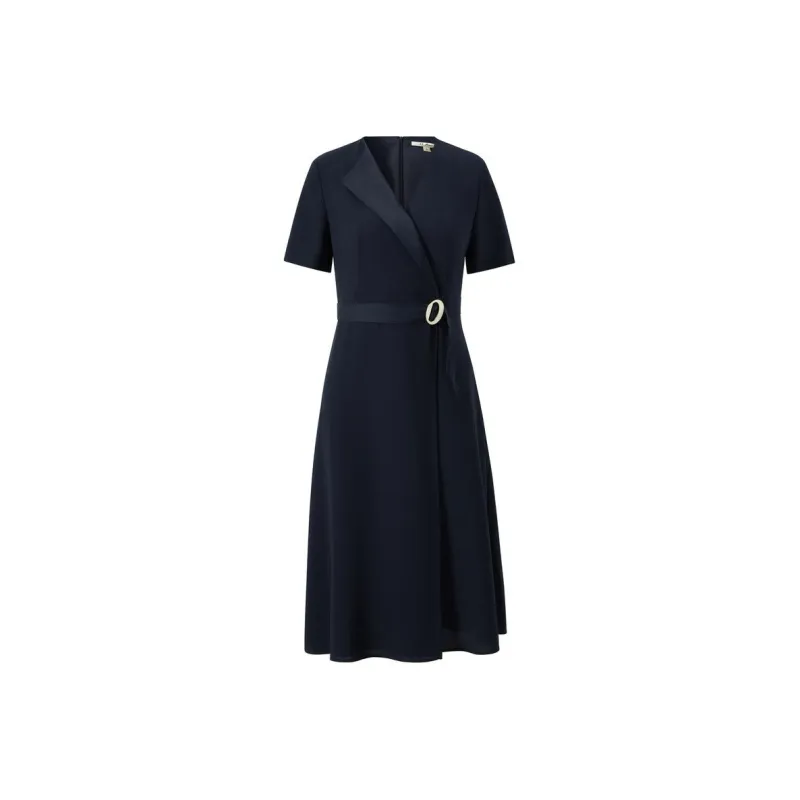JZ Juzui Short Sleeved Dresses Women's Dark Blue-0