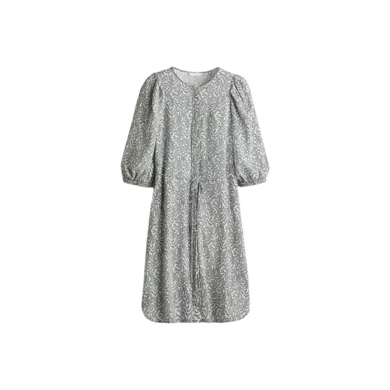 H&M Short-Sleeved Dresses Women's White/Blue-0