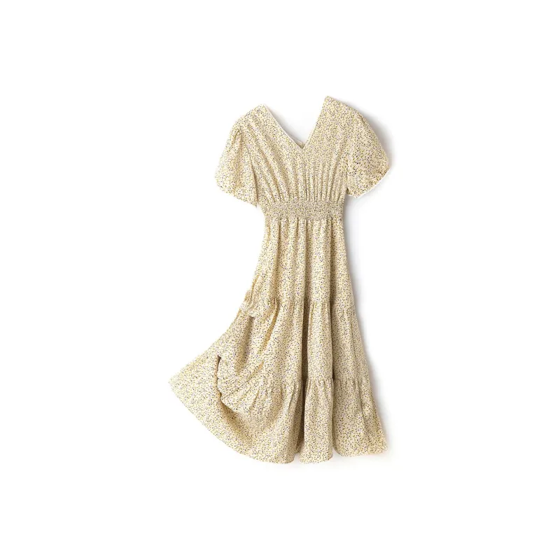 H YXIANG Short Sleeved Dresses Women's-4