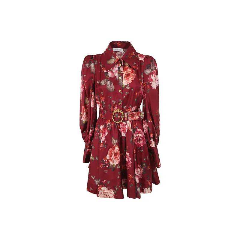 Zimmermann Long-Sleeved Dresses Women's Burgundy-0