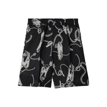 Burberry Chain Link Printed Knee Length Shorts